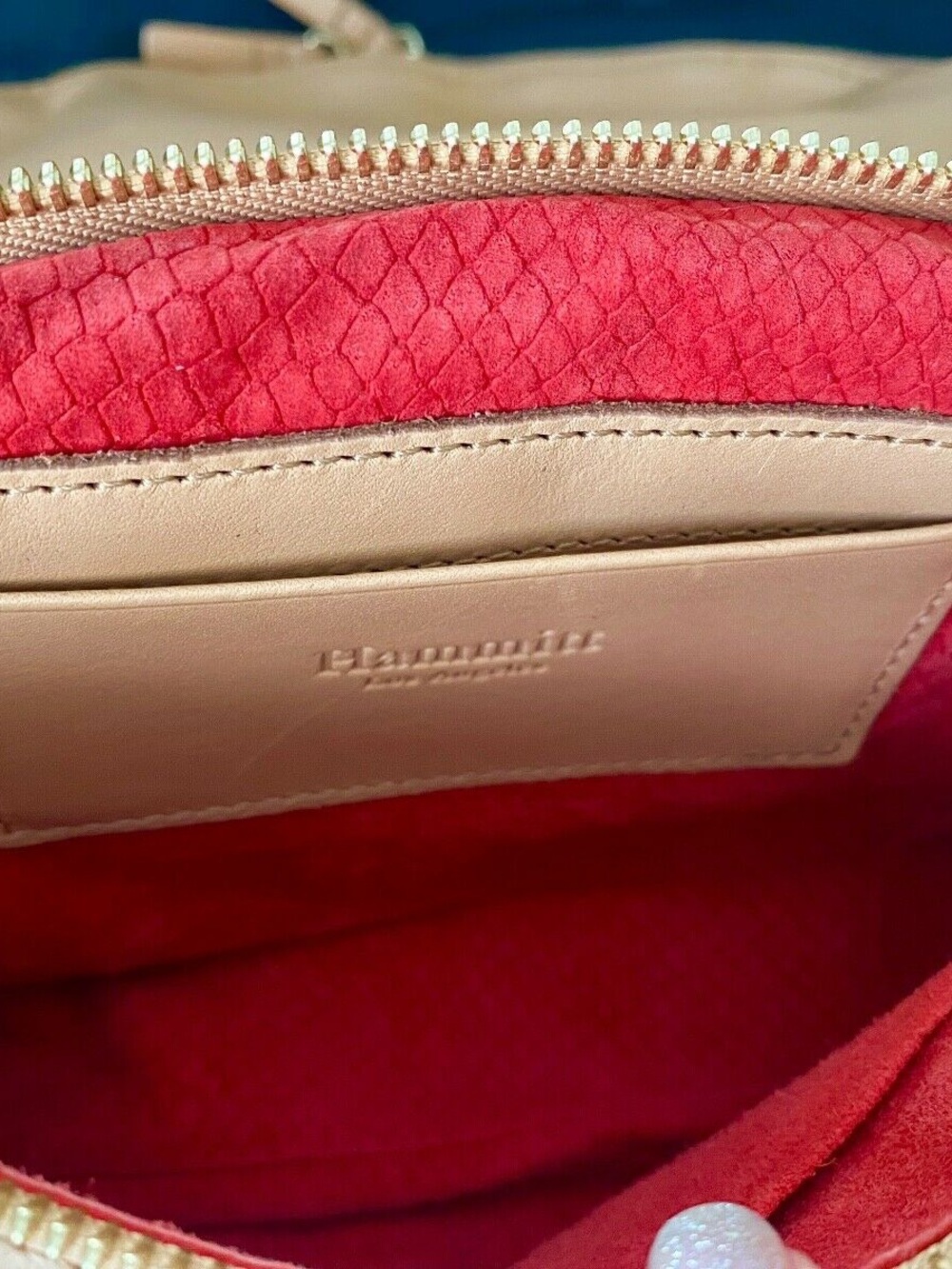 Hammitt Corey Leather Reversible Crossbody Bag Coast Mirage Brushed Gold Rivets - Picture 8 of 12